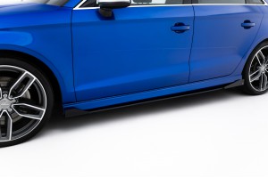 Street Pro Side Skirts Diffusers + Flaps Audi S3 / A3 S-Line Sedan 8V - Black + Gloss Flaps Street Pro Side Skirts Diffusers + Flaps Audi S3 / A3 S-Line Sedan 8V - Black + Gloss Flaps