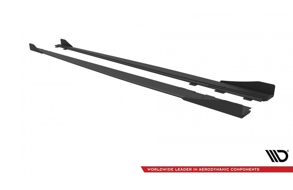 Street Pro Side Skirts Diffusers + Flaps Audi S3 / A3 S-Line Sedan 8V - Black + Gloss Flaps Street Pro Side Skirts Diffusers + Flaps Audi S3 / A3 S-Line Sedan 8V - Black + Gloss Flaps