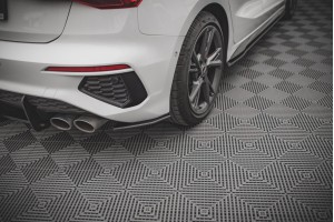 Street Pro Rear Side Splitters Audi S3 Sportback 8Y - Black