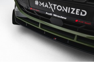 Street Pro Front Splitter + Flaps Audi A3 S-Line Sedan / S3 Sedan 8Y Facelift - Black + Gloss Flaps