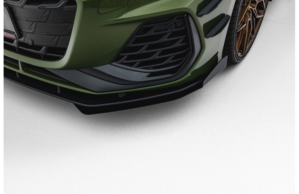 Street Pro Front Splitter + Flaps Audi A3 S-Line Sedan / S3 Sedan 8Y Facelift - Black + Gloss Flaps