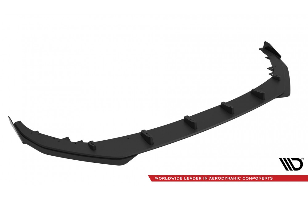 Street Pro Front Splitter + Flaps Audi A3 S-Line Sedan / S3 Sedan 8Y Facelift - Black + Gloss Flaps