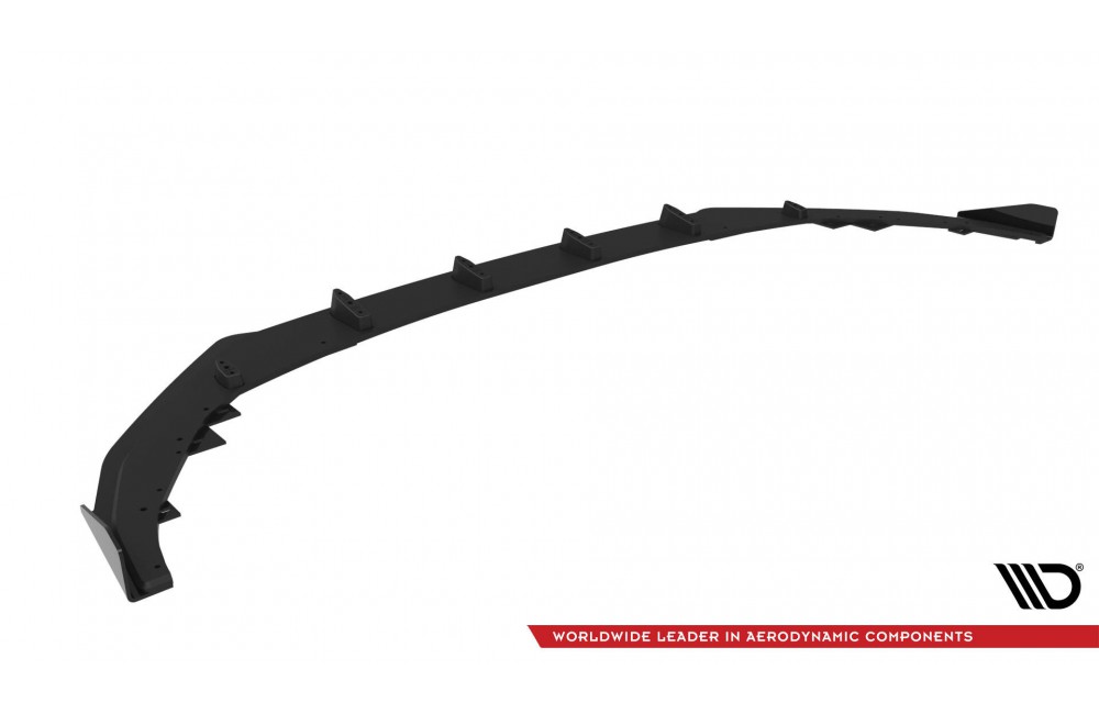 Street Pro Front Splitter + Flaps Audi A3 S-Line Sedan / S3 Sedan 8Y Facelift - Black + Gloss Flaps