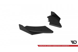 Street Pro Rear Side Splitters + Flaps Audi S3 Sportback 8Y Facelift - Black + Gloss Flaps