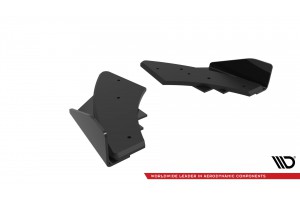 Street Pro Rear Side Splitters + Flaps Audi S3 Sportback 8Y Facelift - Black + Gloss Flaps