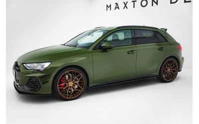 Street Pro Side Skirts Diffusers Audi S3 Sportback / A3 S-line Sportback 8Y Facelift - Black