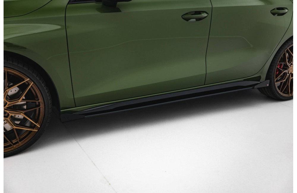 Street Pro Side Skirts Diffusers + Flaps Audi S3 Sportback / A3 S-line Sportback 8Y Facelift - Black + Gloss Flaps Street Pro Side Skirts Diffusers + Flaps Audi S3 Sportback / A3 S-line Sportback 8Y Facelift - Black + Gloss Flaps