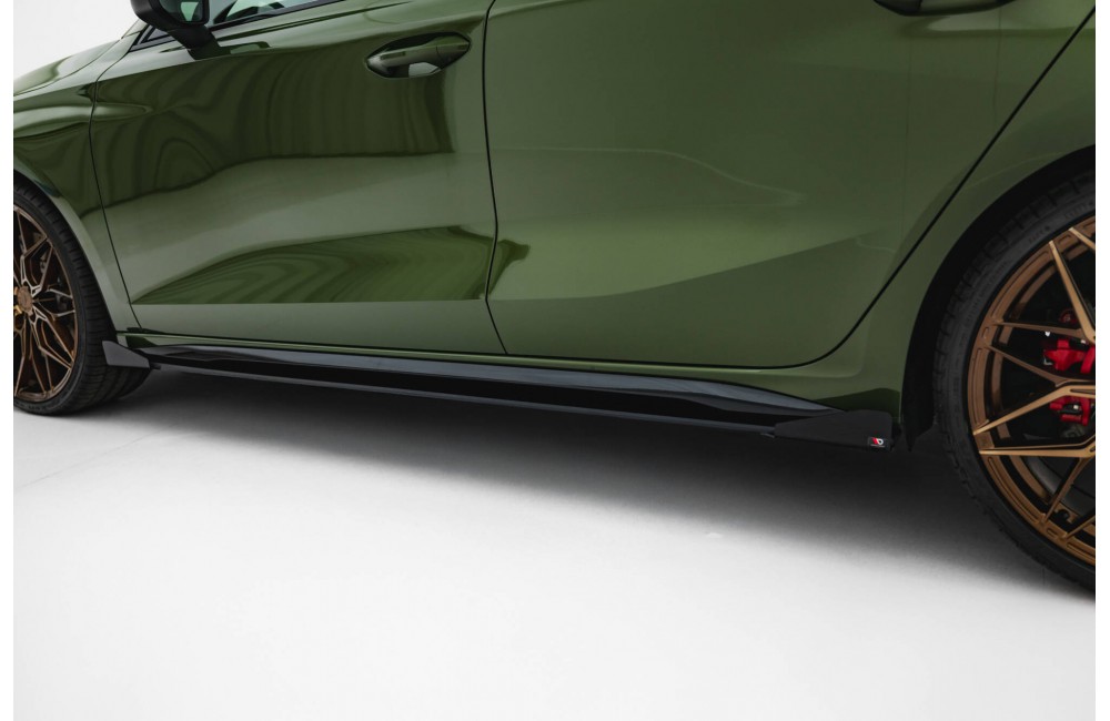 Street Pro Side Skirts Diffusers + Flaps Audi S3 Sportback / A3 S-line Sportback 8Y Facelift - Black + Gloss Flaps Street Pro Side Skirts Diffusers + Flaps Audi S3 Sportback / A3 S-line Sportback 8Y Facelift - Black + Gloss Flaps