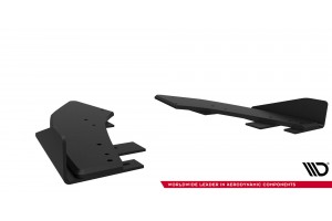 Street Pro Rear Side Splitters + Flaps Audi S3 Sedan 8Y Facelift - Black + Gloss Flaps