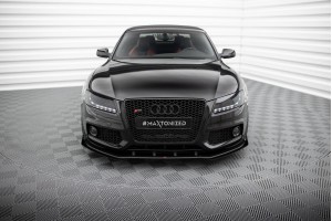 Street Pro Front Splitter + Flaps Audi S5 / A5 S-Line 8T - Black + Gloss Flaps