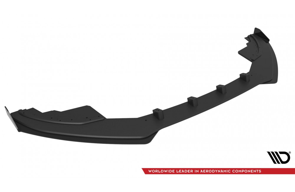 Street Pro Front Splitter + Flaps Audi S5 / A5 S-Line 8T - Black + Gloss Flaps