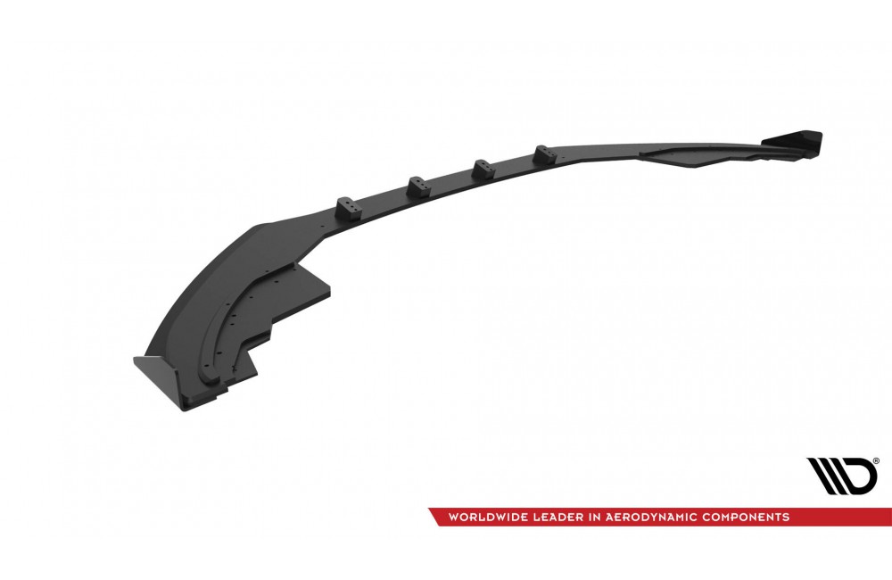 Street Pro Front Splitter + Flaps Audi S5 / A5 S-Line 8T - Black + Gloss Flaps