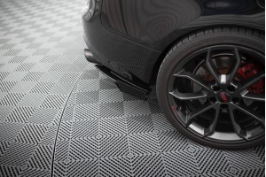 Street Pro Rear Side Splitters + Flaps Audi S5 / A5 S-Line Coupe / Cabriolet 8T - Black + Gloss Flaps
