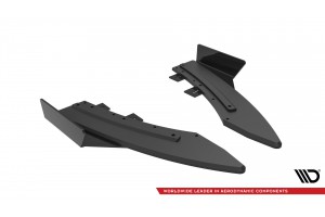 Street Pro Rear Side Splitters + Flaps Audi S5 / A5 S-Line Coupe / Cabriolet 8T - Black + Gloss Flaps