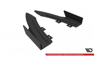 Street Pro Rear Side Splitters + Flaps Audi S5 / A5 S-Line Coupe / Cabriolet 8T - Black + Gloss Flaps