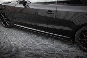 Street Pro Side Skirts Diffusers + Flaps Audi A5 / A5 S-Line / S5 Coupe / Cabrio 8T / 8T Facelift - Black + Gloss Flaps Street Pro Side Skirts Diffusers + Flaps Audi A5 / A5 S-Line / S5 Coupe / Cabrio 8T / 8T Facelift - Black + Gloss Flaps