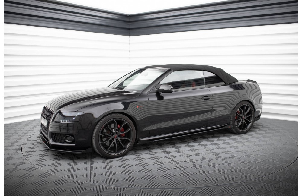 Street Pro Side Skirts Diffusers + Flaps Audi A5 / A5 S-Line / S5 Coupe / Cabrio 8T / 8T Facelift - Black + Gloss Flaps Street Pro Side Skirts Diffusers + Flaps Audi A5 / A5 S-Line / S5 Coupe / Cabrio 8T / 8T Facelift - Black + Gloss Flaps