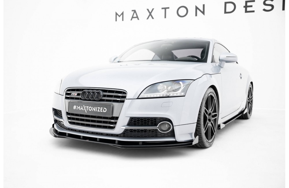 Street Pro Front Splitter + Flaps Audi TT S / TT S-Line 8J Facelift - Black + Gloss Flaps