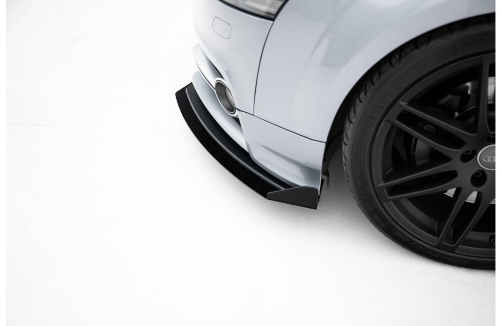 Street Pro Front Splitter + Flaps Audi TT S / TT S-Line 8J Facelift - Black + Gloss Flaps