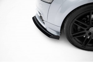 Street Pro Front Splitter + Flaps Audi TT S / TT S-Line 8J Facelift - Black + Gloss Flaps