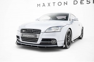 Street Pro Front Splitter + Flaps Audi TT S / TT S-Line 8J Facelift - Black + Gloss Flaps