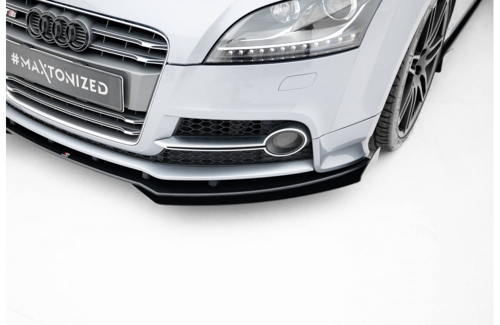 Street Pro Front Splitter + Flaps Audi TT S / TT S-Line 8J Facelift - Black + Gloss Flaps