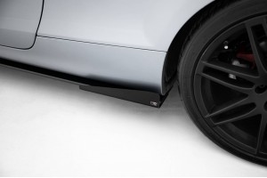 Street Pro Side Skirts Diffusers + Flaps Audi TT S / TT S-Line 8J Facelift - Black + Gloss Flaps
