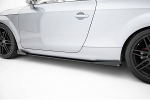 Street Pro Side Skirts Diffusers + Flaps Audi TT S / TT S-Line 8J Facelift - Black + Gloss Flaps