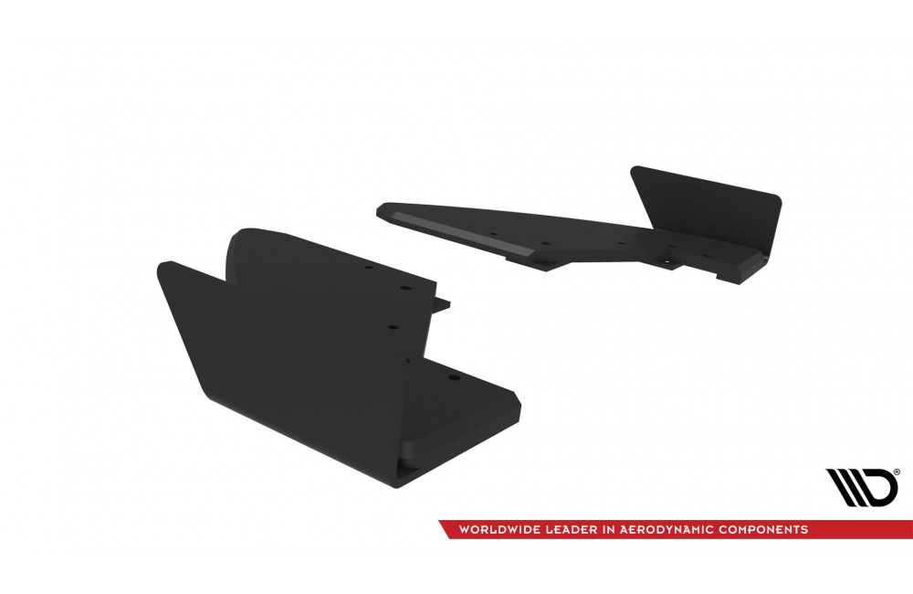 Street Pro Rear Side Splitters + Flaps Audi TT S 8S Facelift - Black + Gloss Flaps