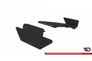 Street Pro Rear Side Splitters + Flaps Audi TT S 8S Facelift - Black + Gloss Flaps