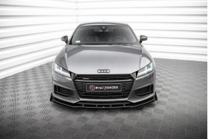 Street Pro Front Splitter + Flaps Audi TT S / S-Line 8S - Black + Gloss Flaps