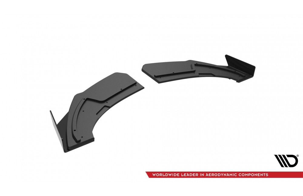 Street Pro Rear Side Splitters + FlapsAudi TT S-Line 8S - Black + Gloss Flaps