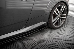 Street Pro Side Skirts Diffusers + Flaps Audi TT S / S-Line 8S - Black + Gloss Flaps
