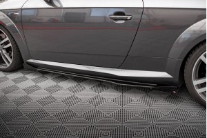 Street Pro Side Skirts Diffusers + Flaps Audi TT S / S-Line 8S - Black + Gloss Flaps