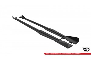 Street Pro Side Skirts Diffusers + Flaps Audi TT S / S-Line 8S - Black + Gloss Flaps