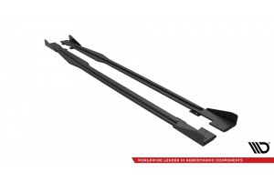 Street Pro Side Skirts Diffusers + Flaps Audi TT S / S-Line 8S - Black + Gloss Flaps