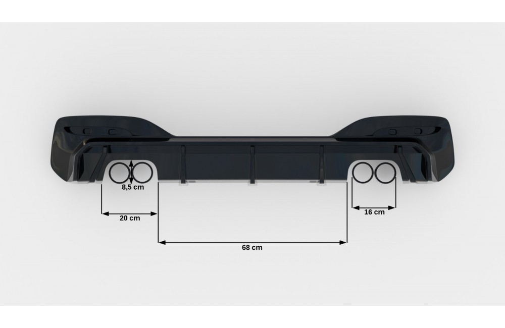 Rear Valance V.3 BMW 1 M-Pack / M140i F20 Facelift (Version with dual exhausts on both sides)