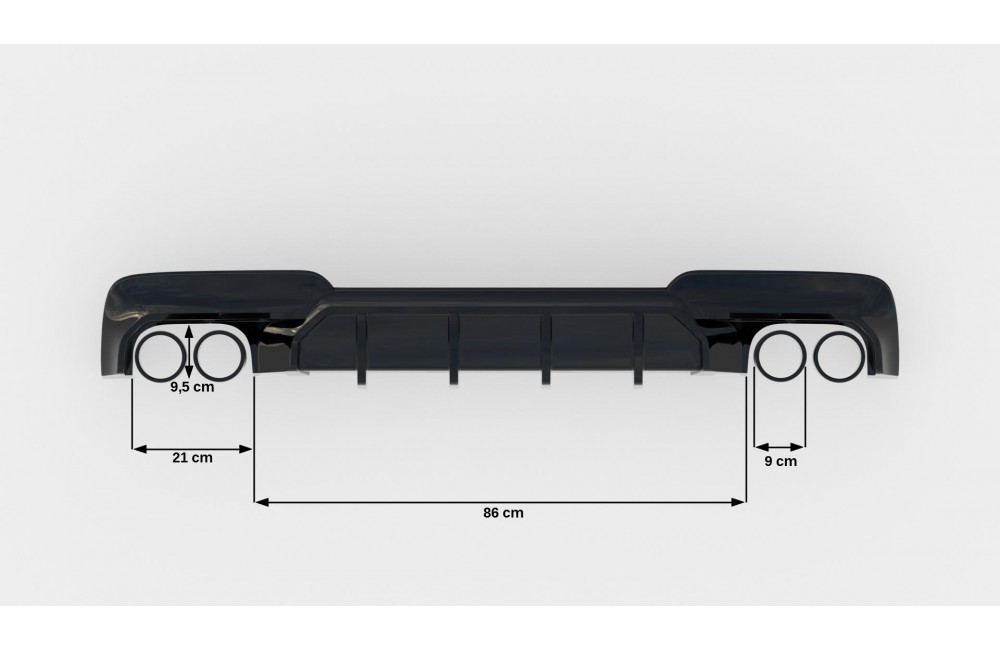 Rear Valance V.2 BMW 5 M-Pack F10 / F11 (Version with two double exhausts)