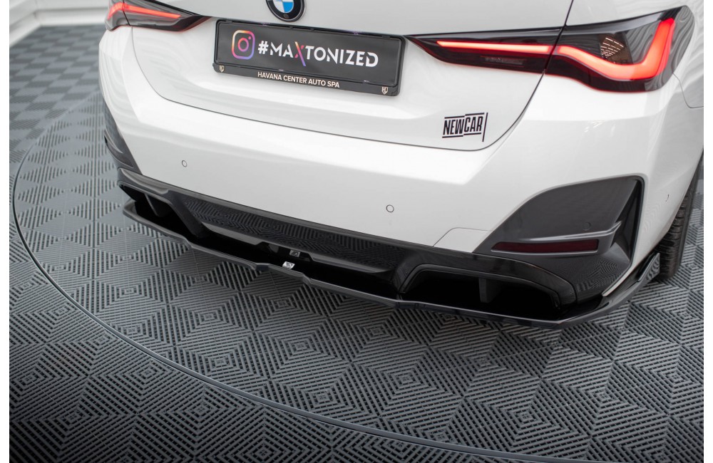 Rear Splitter (with vertical bars) V.2 BMW i4 M-Pack G26 - Gloss Black