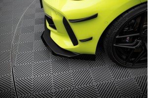 Street Pro Front Splitter + Flaps BMW 1 M-Pack / M135i / 128ti F40 - Black + Gloss Flaps