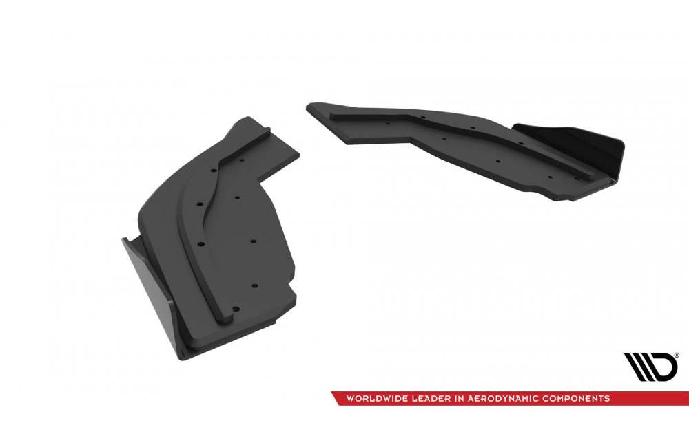 Street Pro Rear Side Splitters V.1 + Flaps V.1 BMW 1 F40 M-Pack / M135i - Black + Gloss Flaps Street Pro Rear Side Splitters V.1 + Flaps V.1 BMW 1 F40 M-Pack / M135i - Black + Gloss Flaps