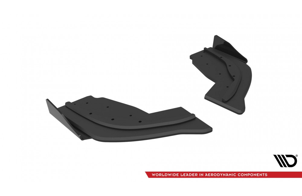 Street Pro Rear Side Splitters V.1 + Flaps V.1 BMW 1 F40 M-Pack / M135i - Black + Gloss Flaps Street Pro Rear Side Splitters V.1 + Flaps V.1 BMW 1 F40 M-Pack / M135i - Black + Gloss Flaps