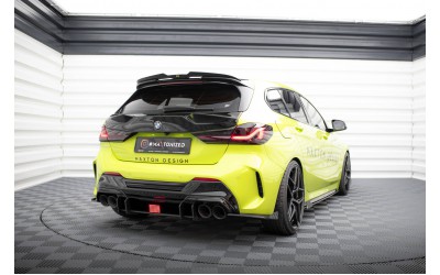 Street Pro Rear Side Splitters V.2 + Flaps V.2 BMW 1 F40 M-Pack / M135i - Black + Gloss Flaps    