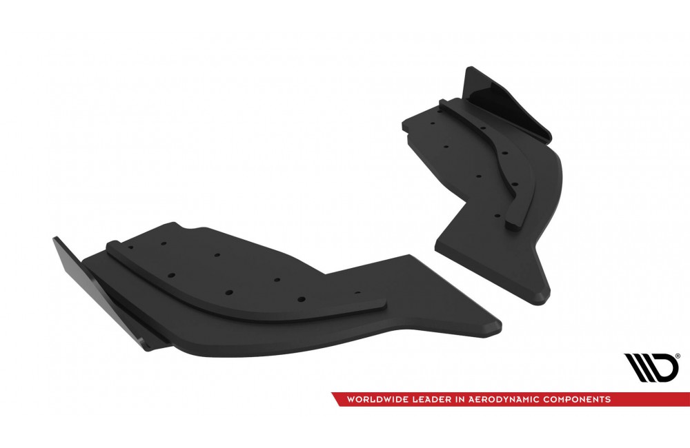 Street Pro Rear Side Splitters V.2 + Flaps V.2 BMW 1 F40 M-Pack / M135i - Black + Gloss Flaps Street Pro Rear Side Splitters V.2 + Flaps V.2 BMW 1 F40 M-Pack / M135i - Black + Gloss Flaps