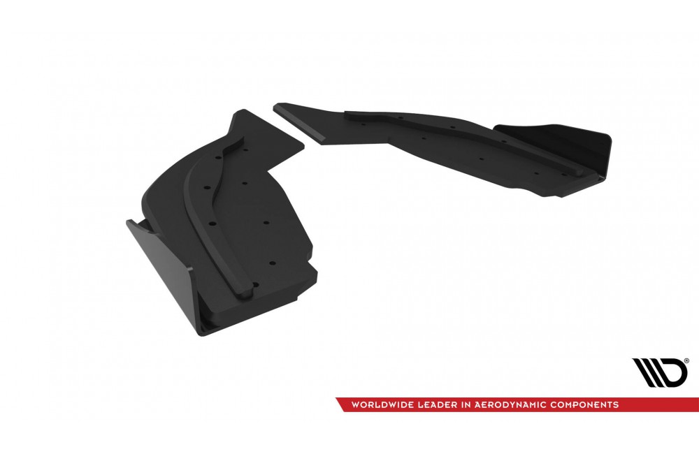 Street Pro Rear Side Splitters V.2 + Flaps V.2 BMW 1 F40 M-Pack / M135i - Black + Gloss Flaps Street Pro Rear Side Splitters V.2 + Flaps V.2 BMW 1 F40 M-Pack / M135i - Black + Gloss Flaps