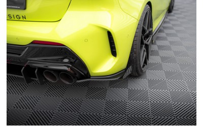 Street Pro Rear Side Splitters V.2 + Flaps V.2 BMW 1 F40 M-Pack / M135i - Black + Gloss Flaps    