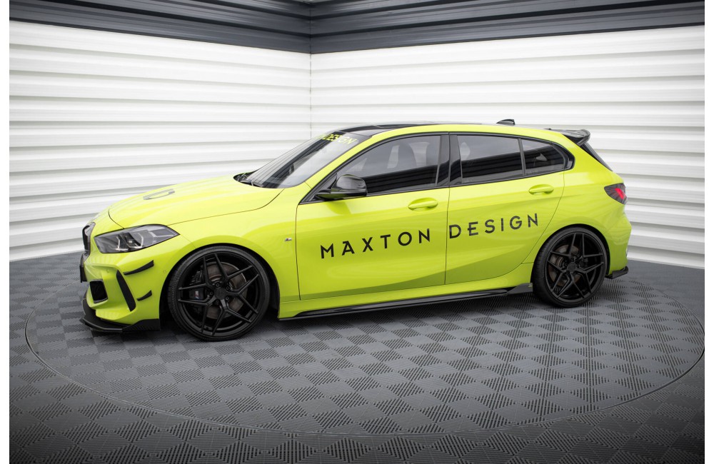 Street Pro Side Skirts Diffusers + Flaps BMW 1 M-Pack / M135i / 128ti F40 - Black + Gloss Flaps Street Pro Side Skirts Diffusers + Flaps BMW 1 M-Pack / M135i / 128ti F40 - Black + Gloss Flaps