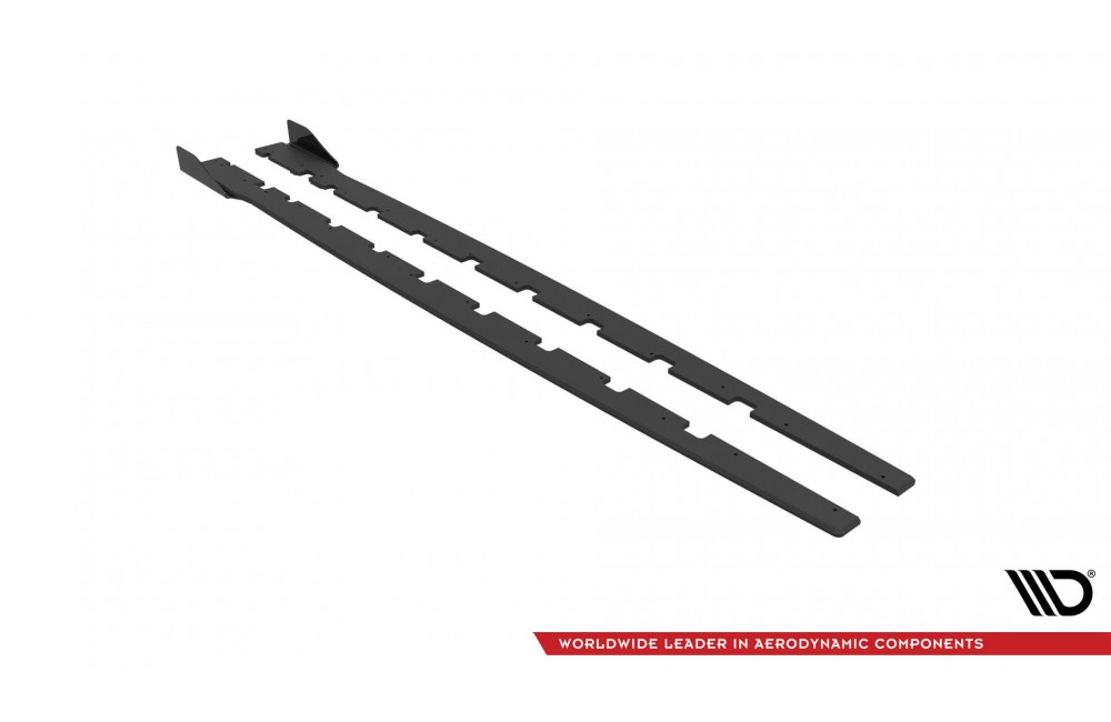Street Pro Side Skirts Diffusers + Flaps BMW 1 M-Pack / M135i / 128ti F40 - Black + Gloss Flaps Street Pro Side Skirts Diffusers + Flaps BMW 1 M-Pack / M135i / 128ti F40 - Black + Gloss Flaps