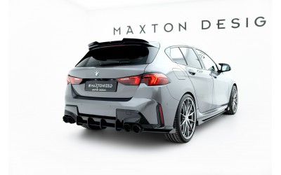 Street Pro Rear Side Splitters V.1 + Flaps BMW M135i F70 - Black + Gloss Flaps    