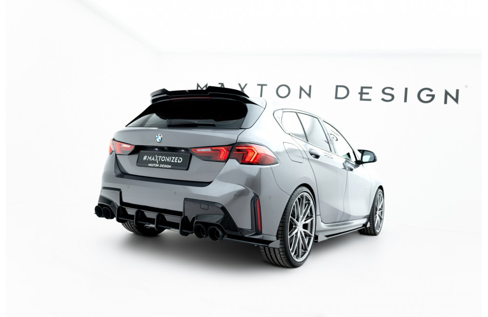 Street Pro Rear Side Splitters V.1 + Flaps BMW M135i F70 - Black + Gloss Flaps Street Pro Rear Side Splitters V.1 + Flaps BMW M135i F70 - Black + Gloss Flaps